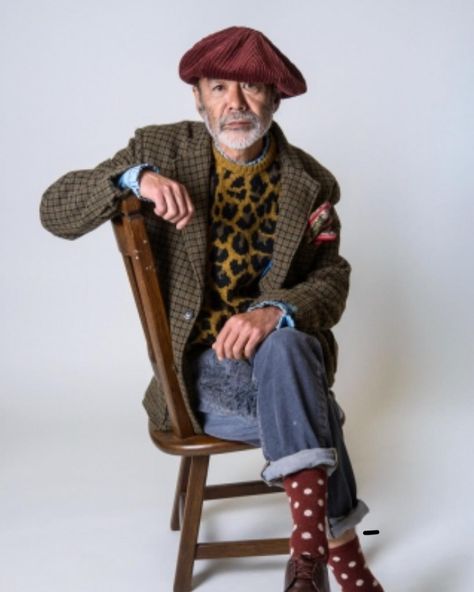 Japanese Grandpa Style, Eclectic Grandpa Outfit, Men’s Hats, Outfit Inspirations Men, Eclectic Grandpa Fashion, Layering Outfits Men, Velvet Vampire, Grandpa Fashion, Grandpa Outfit