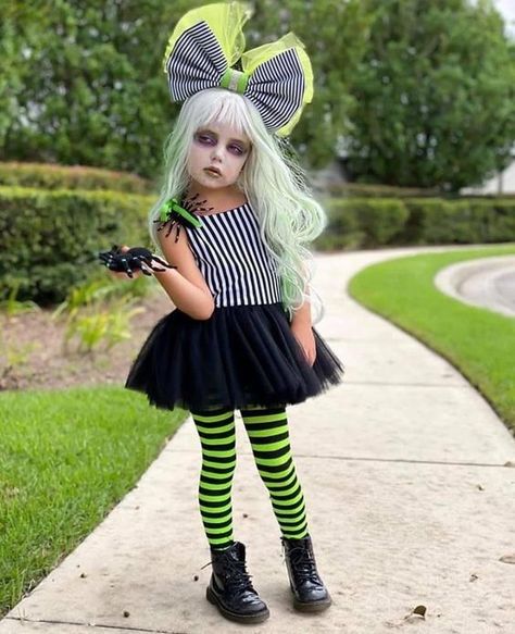 Beetlejuice Tutu Costume, Diy Lol Doll Costume, Girls Beetlejuice Costume, Beetle Juice Girl Costume, Halloween Costumes For Girls 6-8, Halloween Costumes For Kids Girls Cute, Black Tutu Halloween Costume, Girl Beetlejuice Costume, Girls Halloween Costumes Kids