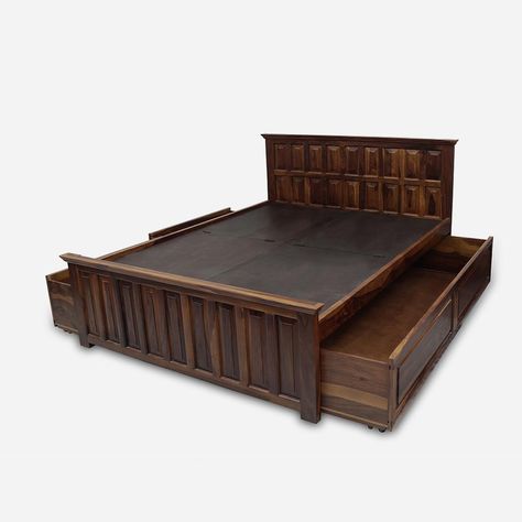 Cot With Storage, Wooden Bed Side Table, Bed Side Table Design, King Size Bed Designs, Wooden Dining Table Modern, Wooden Bed With Storage, Sheesham Wood Furniture, Wooden King Size Bed, Bed Designs With Storage