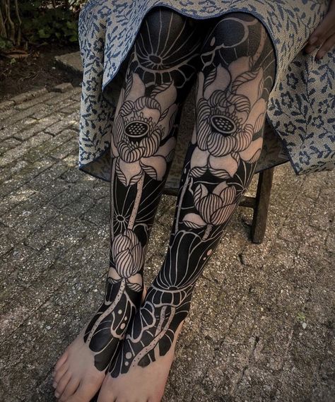 Black And White Tattoos, 16 Tattoo, White Tattoos, Blackout Tattoo, Back Of Shoulder Tattoo, Leg Sleeve Tattoo, Instagram Tattoo, Leg Sleeve, Leg Sleeves