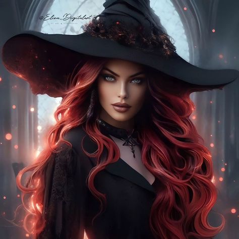 Elina Braun (@elina_digitalart) • Instagram photos and videos Halloween Wallpaper Iphone Backgrounds, Autumn Witch, Witch Pictures, Evil Tattoos, Witchy Art, Fantasy Witch, Beautiful Witch, Halloween Gif, Gothic Fantasy Art