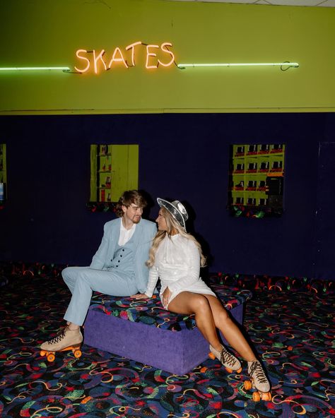 I have no words to describe how much fun this roller skating session was!!!!! Instead of a boring session, make it personal. Make it YOU. Let’s do something fun together to truly capture your personalities! • • • Concept: @dnh.photos Venue: @sportsworldskate Models: taylorteems @lane_tipton • • • #HuntsvillePhotographer #HuntsvilleWeddingPhotographer #AlabamaWeddingPhotographer #ALWeddingsMag #AlabamaWeddings #SouthernWeddings #SouthernBride #AlabamaPortraits #DestinationWeddingPhotographer... Roller Rink Wedding, Roller Rink Engagement Photos, Retro Roller Rink, Rollerskate Photoshoot, Skate Rink, Roller Skating Rink, Sports Model, I Have No Words, Roller Rink