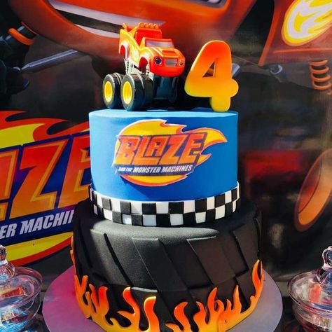 Blaze Birthday Decorations, Blaze 3rd Birthday Party Ideas, Blaze Party Ideas, Blaze And Monster Machine Cake, Blaze And The Monster Machines Cupcakes, Blaze Cakes For Boys, Blaze And Monster Machine Cakes Birthday, Blaze Monster Truck Cake Ideas, Blaze Cake Ideas