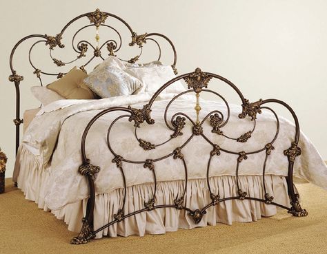 Southwest Country- Elliott's Designs Laurelynn 73 Cast Iron Bed Frame, Brass Beds, Wrought Iron Bed Frames, Iron Headboard, Antique Iron Beds, Cast Iron Beds, Wrought Iron Beds, Wrought Iron Bed, Wrought Iron Furniture