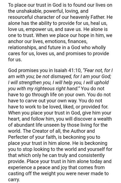 Place your trust in God! Cast off the weight you were never made to carry. God Says Trust Me, How To Trust God Completely, Trusting Gods Plan, Gods Heart, Trust God's Timing, Trusting In God, Trust Gods Timing, Bible Thoughts, Trust Gods Plan