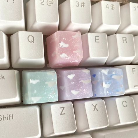 Dreamy Pastel Clouds Artisan Kawaii Key Cap Keebs Cute - Etsy Australia Cute Keycaps Aesthetic, Cute Keycaps, Resin Keycaps, Key Board, Artisan Keycaps, Pastel Clouds, Keyboard Keys, Key Cap, Key Caps