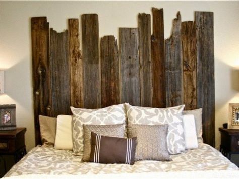 38 Creative DIY Vintage Headboard Ideas Barnwood Headboard, Wall Mounted Headboards, Vintage Headboards, Headboard Ideas, Rustic Headboard, Barn Wood Projects, Old Barn Wood, Diy Headboards, Wooden Headboard