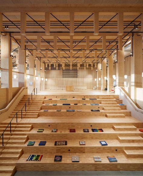 Hopkins Architects, World Architecture Festival, Timber Architecture, Colour Architecture, Library Architecture, Timber Buildings, Wood Architecture, Cultural Centre, Timber Structure