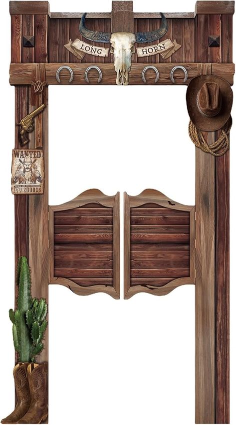 Wild West Party Decorations, Wild West Decorations, Old West Decor, Horse Themed Bedrooms, Western Party Decorations, Saloon Decor, Old West Saloon, Saloon Doors, Western Saloon