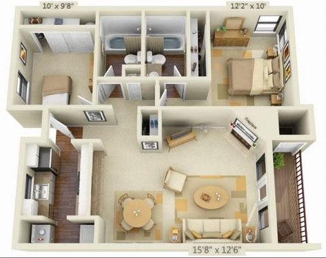 Best 2 Bedroom Apartments in Happy Valley, OR: from $1,194 | RENTCafé 2 Room Apartment Design Layout, 2 Rooms Apartment Design, 2 Person Apartment, Cozy 2 Bedroom Apartment, Apartment For Two People, Two Bedroom Apartment Layout, Apartments Layout 2 Bedroom, Apartment Layout 2 Bedroom, 2 Bedroom Apartment Layout