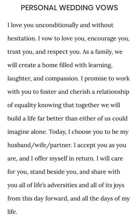 Funny Wedding Vows To Husband, Wedding Vows To Husband Cry, Wedding Cake Champagne, Wedding Vow Examples, Vows To Husband, Afterparty Dress, Wedding Vows That Make You Cry, Hindi Wedding, Personal Wedding Vows