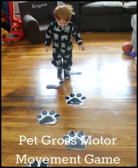 Pet Gross Motor Movement Game - House of Burke Pet Theme, Pets Preschool Theme, Toddler Homeschool, Gross Motor Activities, Discovery Kids, Creative Curriculum, Pet Vet, Animal Activities, Preschool Theme