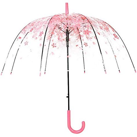 SUN-GOD Cherry Blossoms Umbrella Transparent Dome Bubble Umbrella Romantic Clear Semi-Automatic Sunny Umbrella 550mm ... Bubble Dome, Dome Umbrella, Koleksi Makeup, Parasol Lights, Bubble Umbrella, Floral Umbrellas, Transparent Umbrella, Clear Umbrella, Cute Umbrellas