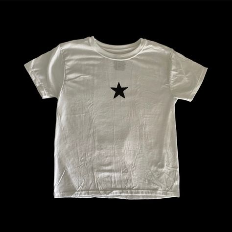 Y2k Tops Men, Shirt With Star Y2k, Star Shirt Y2k, Star Tshirts, Y2k Crew Neck T-shirt With Star Print, Black Star Shirt, Cotton T-shirt With Star Print For Streetwear, Y2k Tshirt, Clothing Png