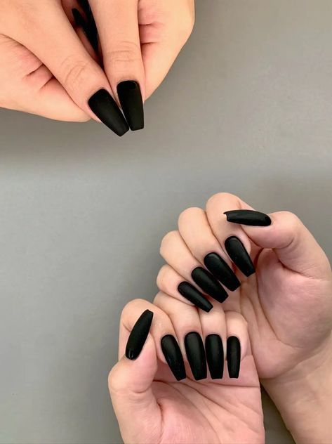 Excited to share the latest addition to my #etsy shop: Matte Finished Black Long Coffin Luxury Press On Nails https://etsy.me/3TiUiZJ #black #darknails #blacknail #mattenail #mattefinish #almondnails #longnails #coffinnails #pressonnails Coffin Extreme Nails, Black Nails Coffin Medium, Black Matte Coffin Nails, Black Nails Coffin, Black Matte Nails, Bratz Doll Makeup, Matted Nails, Black Coffin Nails, Coffin Nails Matte