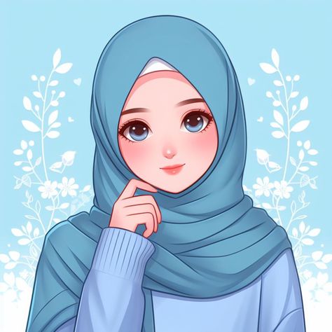 Muslimah Illustration, Cute Hijab Cartoon Wallpaper, Cute Cartoon Food, Anime Hijab, Cartoons Dp, Cute Easy Doodles, Islamic Cartoon, Anime Muslim, Hijab Cartoon