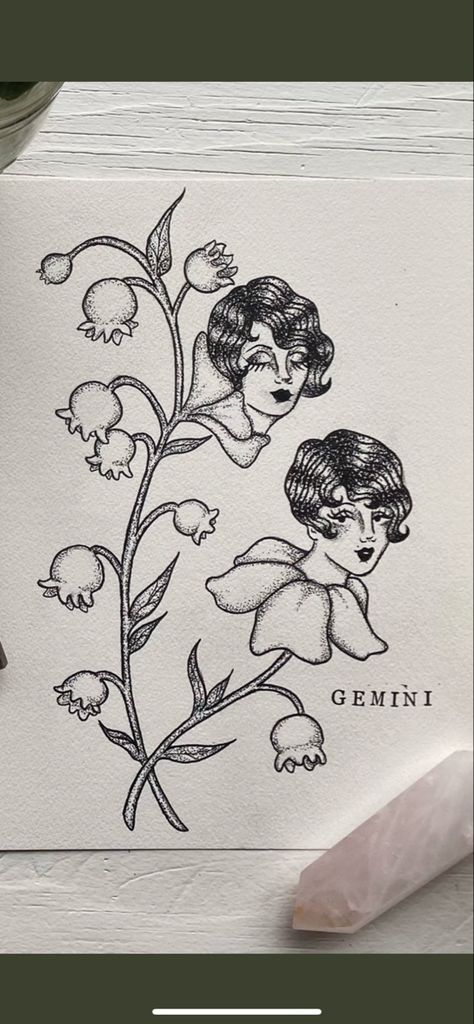 The Twins Tattoo Gemini, Gemini Lovers Tattoo, Gemini Tattoos Unique, Gemini Flash Tattoo, Gemini Floral Tattoo, Gemini Sister Tattoo, Tattoos For Gemini Women, Gemini Woman Tattoo, Gemini Tarot Card Tattoo