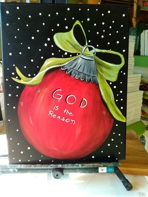 Church Painting, Christmas Paintings On Canvas, Painting Party, Christmas Canvas, Paint Party, Art Stuff, Holiday Crafts, Christmas Ideas, Christmas Gift