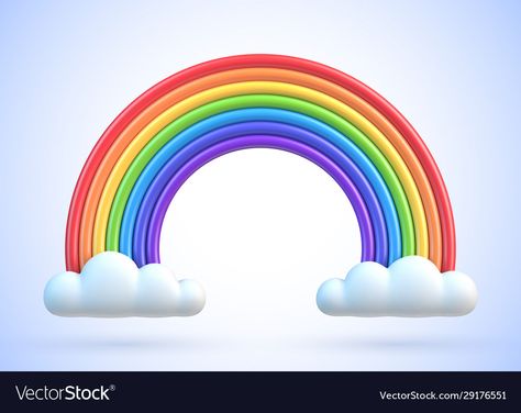 Rainbow Unicorn Cake Topper Printable Free, Rainbow Cake Topper Printable Free, Rainbow Topper Printable, Rainbow Topper, Rainbow With Clouds, Cocomelon Cake, 3d Vector Illustration, Melon Cake, Rainbow Illustration