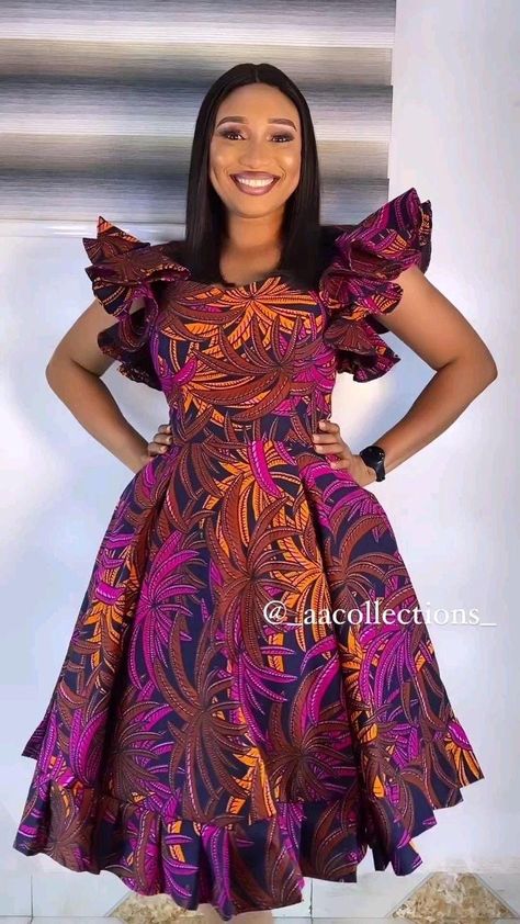 Ankara Flare Dresses Short, Ankara Flare Dresses, Ankara Short Gown Styles For Wedding, Ankara Dresses For Women, Ankara Flare Dress, Ankara Short Gown Dresses, Ankara Short Flare Gowns, Dresses Ankara, Ankara Styles For Women