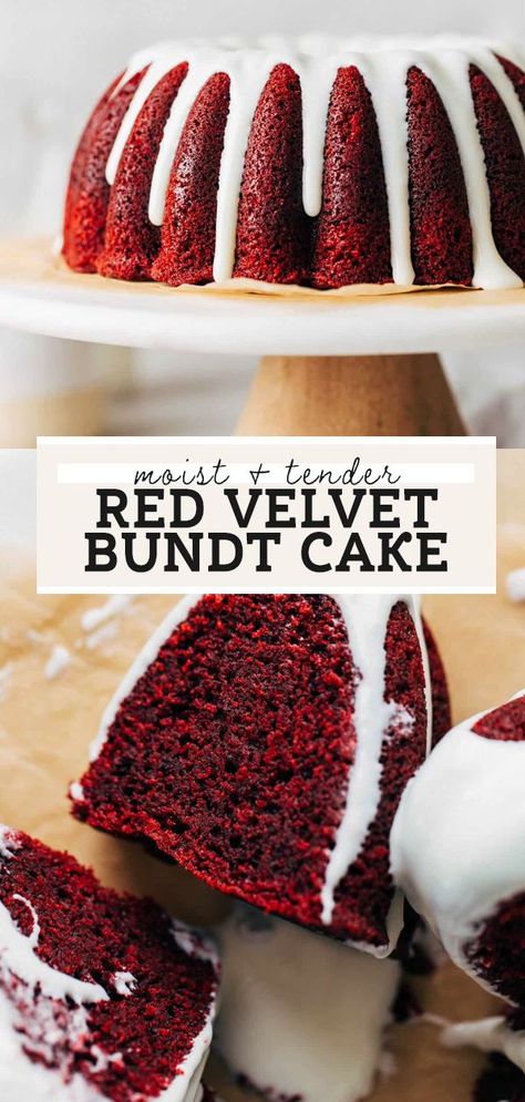 Red Velvet Bundt Cake Recipe, Red Velvet Cake Recipe Easy, Bunt Cake Recipe, Red Velvet Bundt, Red Velvet Bundt Cake, Butternut Bakery, Red Velvet Cake Recipe, Velvet Cake Recipes, Bundt Cake Recipe