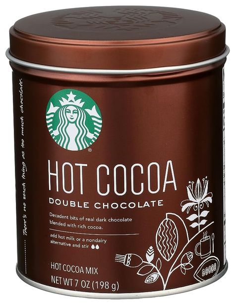 Amazon.com : Starbucks Hot Cocoa, Double Chocolate, 7 Ounce : Hot Cocoa Mixes : Grocery & Gourmet Food Hot Cocoa Powder, Starbucks Hot Chocolate, Vegan Hot Chocolate, Hot Cocoa Mix, Hot Chocolate Drinks, How To Order Starbucks, Chocolate Powder, Hot Cocoa Mixes, Hot Chocolate Mix