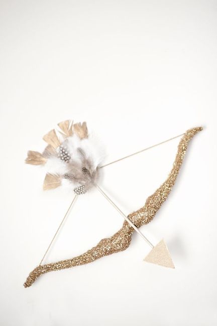 [Valentine's Day] Kissed by Cupid Styled Dessert Buffet with Gold Feathered Cupid Arrow via @ruffled #valentinesday #february14 Diy Cupid Bow And Arrow, Cupid Decorations, Cupid Decor, Cupid Arrow, Cupid's Bow, Valentine Picture, Bow Arrow, Cupids Arrow, Cupids Bow