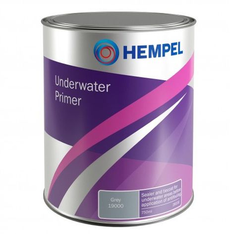 Bayside Marine   Hempel Grey Underwater Primer Paint Hempel Grey Underwater Primer is a fast drying underwater primer containing aluminium flakes. For use as a sealer onto old antifouling or as a tiecoat over an epoxy primed surface before antifouling. Finish: Flat Coverage: 7.8m² per litre Application: Brush, Paint Pad, Roller, Spray Thinners: Hempel Thinners 1 (Brush) Substrates: GRP, Wood, Steel Suitable For: Tie-coat between epoxy and physically drying coatings. As sealer for old antifouling Paint Bucket Design, Primer Paint, Marine Paint, Bucket Design, Boat Paint, Flash Point, Deck Paint, Pintura Exterior, Paint Buckets