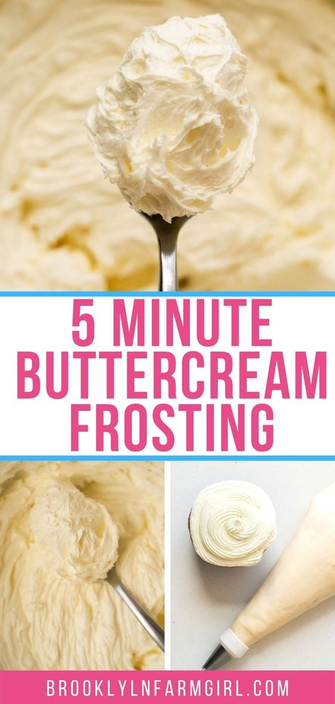 Butter Cream Icing Recipe Easy, Homemade Cake Icing 3 Ingredients, Homemade Cupcake Icing Easy, Homemade Cupcake Frosting Easy, Buttercream Vanilla Frosting, Easy Buttercream Frosting For Cupcakes, Homemade Vanilla Buttercream Frosting, Homemade Vanilla Icing For Cake, 5 Minute Buttercream Frosting