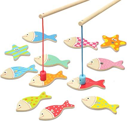 Amazon.com: Kidzlane Magnetic Fishing Game for Toddlers | Easy Play Wooden Fishing Toy for Toddlers & Kids | Montessori Toy Gift for Toddlers & Kids Ages 3 Years Old + : Toys & Games Fishing Games For Kids, Game For Toddlers, Magnetic Fishing Game, Fishing Toys, Wooden Toys For Toddlers, Learning Toys For Toddlers, Kids Fishing, Games For Toddlers, Fishing Game