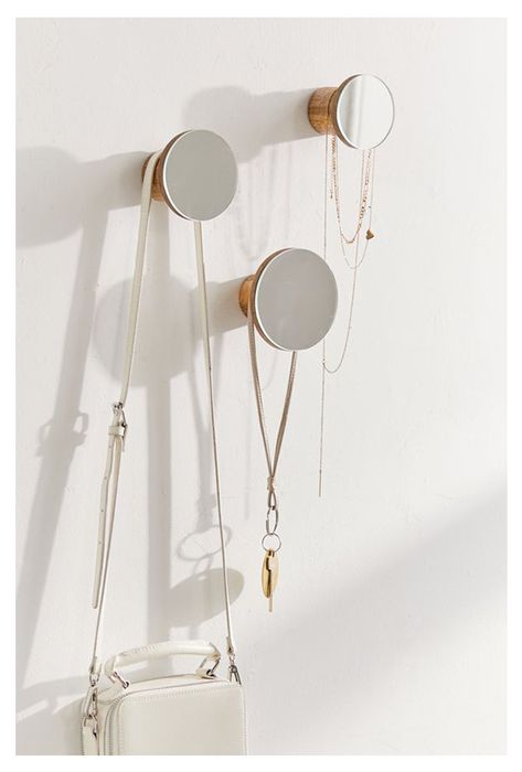 Everything You Need to Give Your Closet an Overhaul #theeverygirl Leaning Mirror, Storage Hanging, Storage Shelving, Mirror With Hooks, Cute Dorm Rooms, Apartment Furniture, Decoration Inspiration, Decor Accents