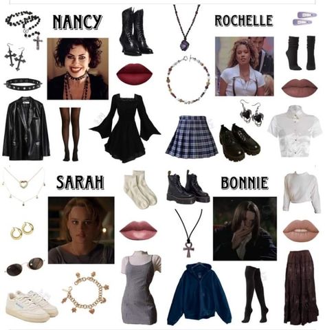 The Craft Outfits Movie, The Craft Costume Ideas, Sarah The Craft Outfits, The Craft Movie Outfits, Nancy The Craft Outfit, Nancy Downs Outfit, The Craft Outfits Aesthetic, The Craft Outfits, Craft Outfits