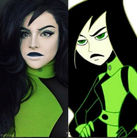 Shego Makeup, Kim Possible Cosplay, Disney Inspired Makeup, Cosplay Cartoon, Girl Halloween Costumes, Epic Cosplay, Halloween Costume Outfits