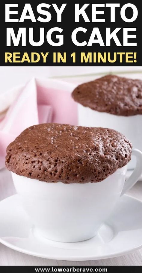 Easy Keto Dessert Mug Cakes - HubPages Muffin In A Cup, Quick Gluten Free Desserts, Low Carb Muffin, Chocolate Mug Cake Recipe, Low Carb Mug Cakes, Galletas Keto, Keto Chocolate Mug Cake, Keto Mug, Mug Cake Recipe