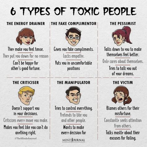 How many of these toxic people you encountered in your life?⁣⁣ #toxicpeople #toxic #toxicrelationship #toxicenergy 6 Types Of Toxic People, Cruel People Quotes Relationships, Avoid Drama Quotes Toxic People, Quotes On Personality, How To Be Non Toxic Person, Non Toxic Quotes, People Insulting You Quotes, Life Quotes About Toxic People, Different Types Of Personalities