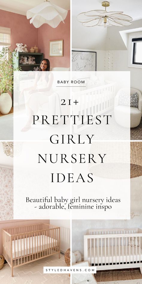 Searching for the best girl nurseries? These super adorable girl nurseries are so beyond pretty - add them to your nursery ideas board today! From pretty pink girly nursery ideas to nursery ideas neutral edition, this super beautiful baby girl nursery room inspiration and baby girl nursery themes are a must-see if you're planning your baby room & nursery decor! Nursery Room Ideas Girl, Girly Nursery Ideas, Nursery Ideas Neutral, Baby Girl Nursery Ideas, Modern Girl Nursery, Girl Nurseries, Girl Nursery Ideas, Girly Nursery