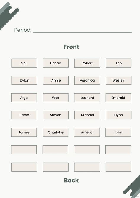 Classroom Seating Plan, Class Seating Chart, Classroom Seating Chart Template, Seating Chart Classroom, Seating Chart Ideas, Classroom Seating, Chart Ideas, Free Printable Activities, Seating Chart Template