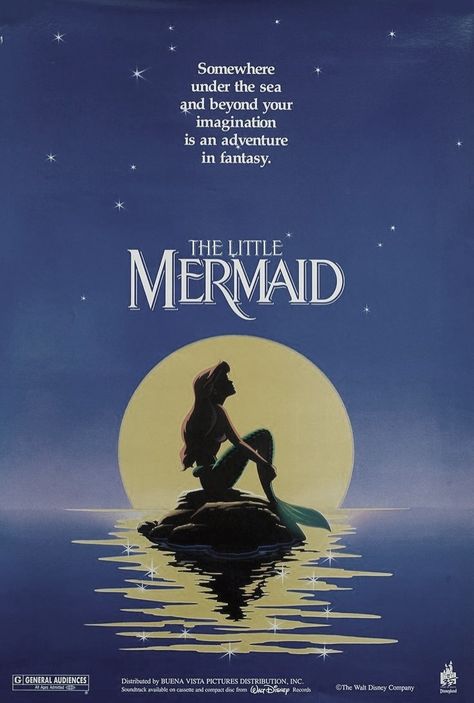 Old Disney Movie Posters, Old Disney Posters, Disney Vintage Posters Retro, Old Movies Posters, Retro Disney Posters, Vintage Movie Posters Aesthetic, Little Mermaid Poster, The Little Mermaid Poster, Vintage Disney Poster