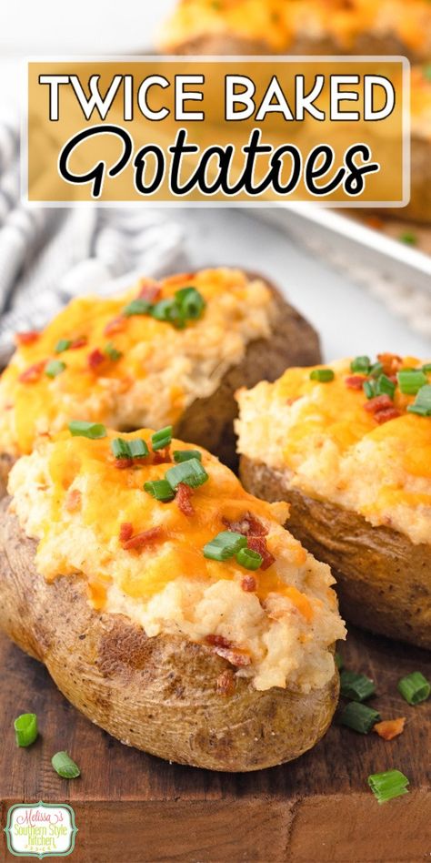 Twice Baked Potatoes Twice Baked Potato Recipe, Ruths Chris, Twice Baked Potatoes Recipe, Best Twice Baked Potatoes, Vegetable Ideas, Bacon Potatoes, Bacon Ranch Potatoes, Best Potato Recipes, Stuffed Potatoes