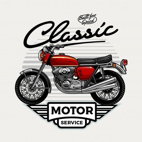 Motocicleta vintage Vector Premium | Premium Vector #Freepik #vector #cartel #vintage #mano #divisa Motorcycle Art Design, Easy Tattoos To Draw, Vintage Motorcycle Art, Motorcycles Logo Design, Biker Logo, Motorbike Art, Vintage Art Paintings, Motos Vintage, Vintage Motorcycle Posters