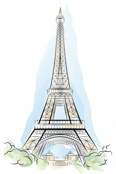 City Drawings, Eiffel Tower Illustration, Eiffel Tower Drawing, Tower Drawing, Gecko Wall Art, Swimming Posters, Eiffel Tower Art, Eiffel Tower In Paris, Tower In Paris