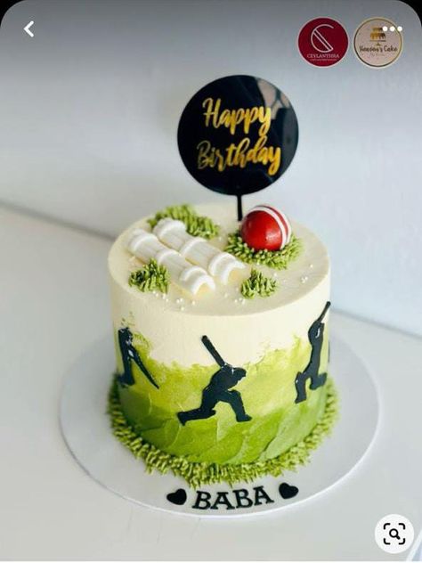 Football And Cricket Theme Cake, Cake Designs Cricket Theme, 10 Year Boy Birthday Cake, Cricket Cake Ideas, Aesthetic Cake For Boys, Aesthetic Cakes For Boys, Cricket Theme Cake Without Fondant, Cricket Theme Cake Birthdays, Cricket Cakes For Boys