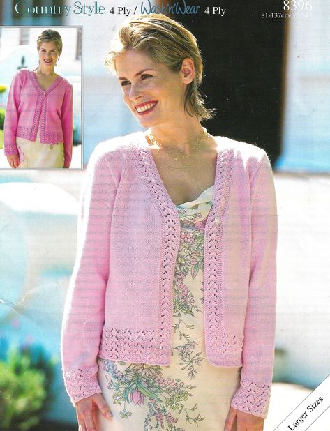 Ladies Cardigan, Knit Cardigan Pattern, Crochet Wool, Knitting Women Cardigan, Knitting Magazine, Pretty Top, Summer Knitting, Round Neck Sweaters, Cardigan Pattern