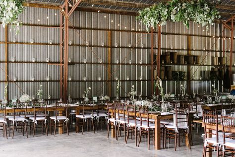 Hangar Wedding, Airplane Hanger, Shed Wedding, Vineyard Wedding Venue, Mason Jar Lights, Ny Wedding Venues, Hanger Wedding, Steel Barns, Table Arrangements Wedding