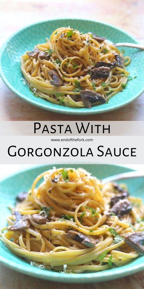 Pasta with gorgonzola sauce is rich, full of flavour and wonderful comfort food. It is super easy to prepare requiring few ingredients making it perfect for an easy weeknight dinner, date night or last minute get-togethers. #gorgonzolasauce #easypasta #Italianfood #cheesesauce Gorgonzola Pasta Sauce, Dieting Recipes, Gorgonzola Cream Sauce, Gorgonzola Recipes, Gorgonzola Pasta, Gorgonzola Sauce, Pasta Sides, Easy Weeknight Dinner, Vegetarian Pasta