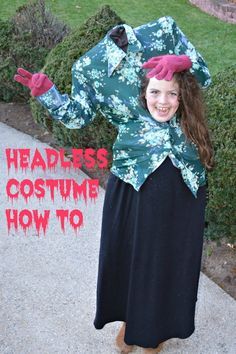 Headless costume how to - Try this super simple DIY Headless Costume for Halloween this year! Headless Costume Diy, Headless Costume, Headless Woman, Diy Halloween Dress, Halloween Dress Up Ideas, Best Diy Halloween Costumes, Kostuum Halloween, Diy Halloween Costumes For Kids, Hallowen Costume