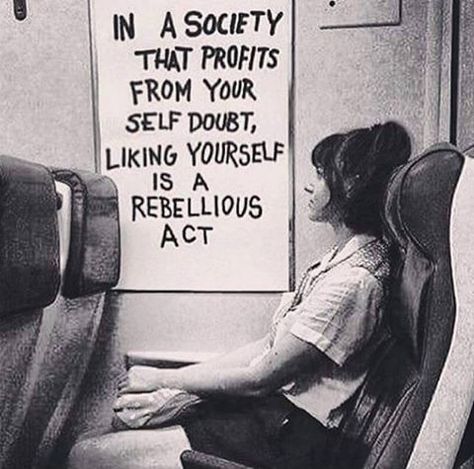 In a society that profits from your self doubt, loving yourself is an act of rebellion. Intp, A Sign, Pretty Words, Photoshoot Ideas, Beautiful Words, Inspire Me, Words Quotes, Wise Words, Favorite Quotes