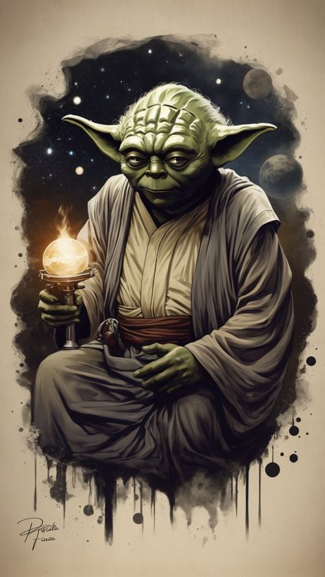 Master Yoda Art, Wallpaper Painting Ideas, Yoda Art, Wallpaper Painting, Yoda Wallpaper, Yoda Star Wars, Master Yoda, Stars Wars, Star Wars Wallpaper