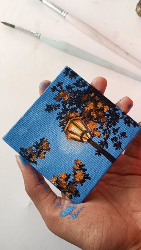 Mini Toile, Small Canvas Paintings, Simple Canvas Paintings, Easy Canvas Art, Cute Canvas Paintings, Canvas Painting Designs, Seni Cat Air, Cute Paintings, Small Canvas Art