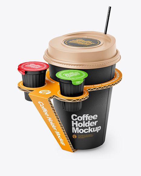 Paper Coffe Cup in Cardboard Holder Mockup. Present your design on this mockup. Includes special layers and smart objects for your creative works. Tags: beverage,branding,breakfast,cafe,cap,cardboard,carton,chocolate,coffe to go,coffee,coffee cup,cup,drink,fast-food,fastfood,food,food package,holder,hot,hot coffee,kraft,matte paper,paper,paper coffee cup,paper cup,take away,takeaway,tea,tube. #mockup #psdmockup #brandmockup #yellowimages Essen, Beverage Branding, Paper Cup Design, Paper Tea Cups, Cupping At Home, Coffee Holder, Drinks Packaging Design, Bottle Design Packaging, Cafe Shop Design